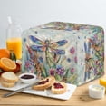 thumbnail image 4 of HELLHERO Dragonfly Flowers Print Toaster Cover for 4 Slice, Stain-Resistant Kitchen Appliance Protector, Washable Waterproof Bread Machine Cover, 4 of 8