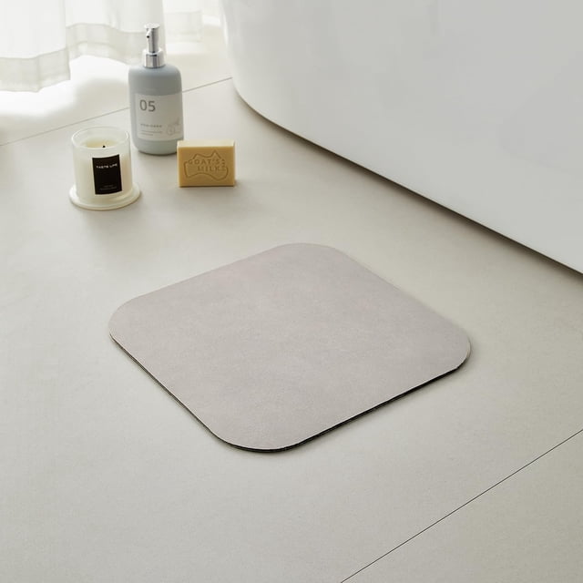 Tyuu Alfombra De Baño Pequeña De Secado Rápido, Antideslizante, Lavable, Fina Y Absorbente, Se Adapta A Debajo De La Puerta, Alfombrilla De Baño Perfecta Para Bañera, Ducha O Lavabo, 12.0 X 12.0 In, G