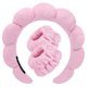 thumbnail image 1 of Diademas Tetizo Spa para lavarse la cara, juego de pulseras de esponja para maquillaje, cuidado de la piel, toallas de muñeca, toalla de felpa suave con burbujas, diadema para mujer, diadema acolchada, 1 of 1
