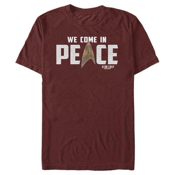 Men's Star Trek: Discovery We Come in Peace Graphic Tee Cardinal Medium