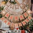 thumbnail image 7 of Christmas Decorations, Holiday Banners, Merry Christmas Pull Flags Bunting, Green Red and White Linen Hanging Decor for Parties and Home, 7 of 7