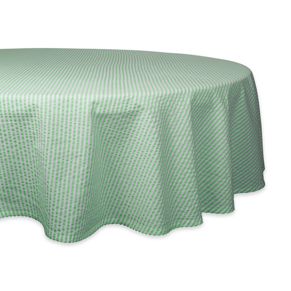 DII Bright Green Seersucker Tablecloth 70 Round, 100 Cotton Walmart