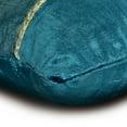 thumbnail image 2 of Decorative Blue 12"x14" (30x35 cm) Lumbar Pillow Cover, Velvet Foil Leather Oblong Pillow, Patchwork Pattern Modern Style - Resplendent Teal, 2 of 3