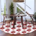 thumbnail image 4 of Summer Fruit Round Living Room Rugs 7 ft, Watercolor Cherry Red Love Heart Polka Dot Bow Washable Area Rug with Non-Slip Sturdy Edge Binding Round Carpet for Kitchen Office Bedroom, 4 of 9