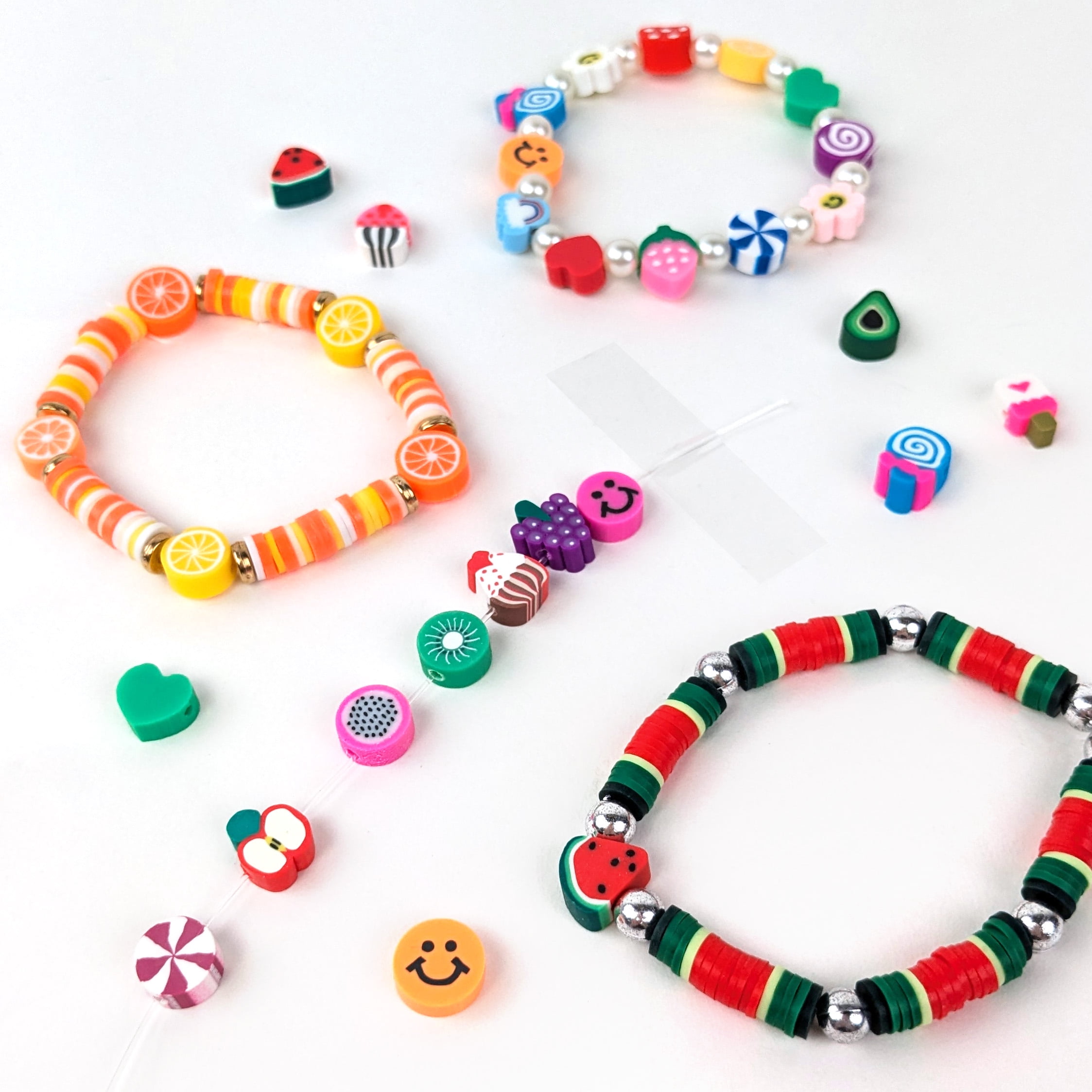 (3 pack) Hello Hobby Shaped Clay Beads for Bracelets & Jewelry Making, 200 Pieces