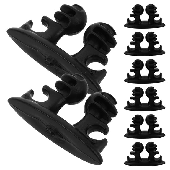 TABLZONE Multipurpose Cord Organizer Clips for Car, Desk, Nightstand - Black Cable Management Holder