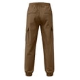 thumbnail image 6 of YaEYa Boys Cargo Pants Baggy Pull on School Uniform Pants Casual Drawstring Elastic Waisted Open Bottom Straight Leg Trousers with Pockets (Army Green,5-6 Years), 6 of 7