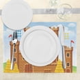 thumbnail image 3 of Ambesonne Video Game Place Mats Set of 4, Castle Leisure Hobby, Standard Size, Pale Caramel Blue, 3 of 6