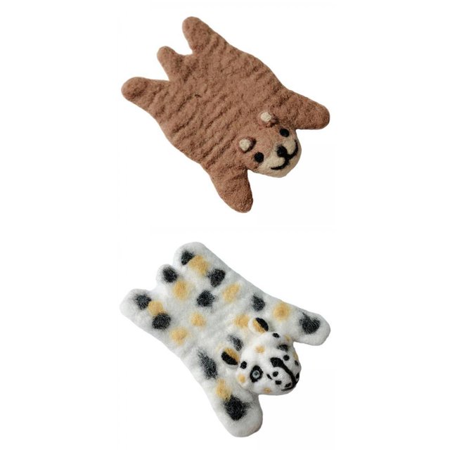 Posavasos de fieltro 2 Posavasos de Fieltro de Lana Animal, Alfombrilla de Esponjosa para Decoración de Coca Caliente de Escritorio Magideal Posavasos de fieltro