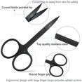 thumbnail image 2 of Eyebrow Scissors with Comb,  Facial Hair Small Grooming Scissors For Men Women - Eyebrow Trimmer Scissor for Eyebrows, Nose Hair, Mustache, Beard, Eyelash - 3PCS Black, 2 of 7