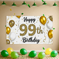 thumbnail image 6 of Glittery 99th Birthday Banner with Balloons and Stars Backdrop Party Supplies Photography Props Birthday Decoration Background Decor, 6 of 7