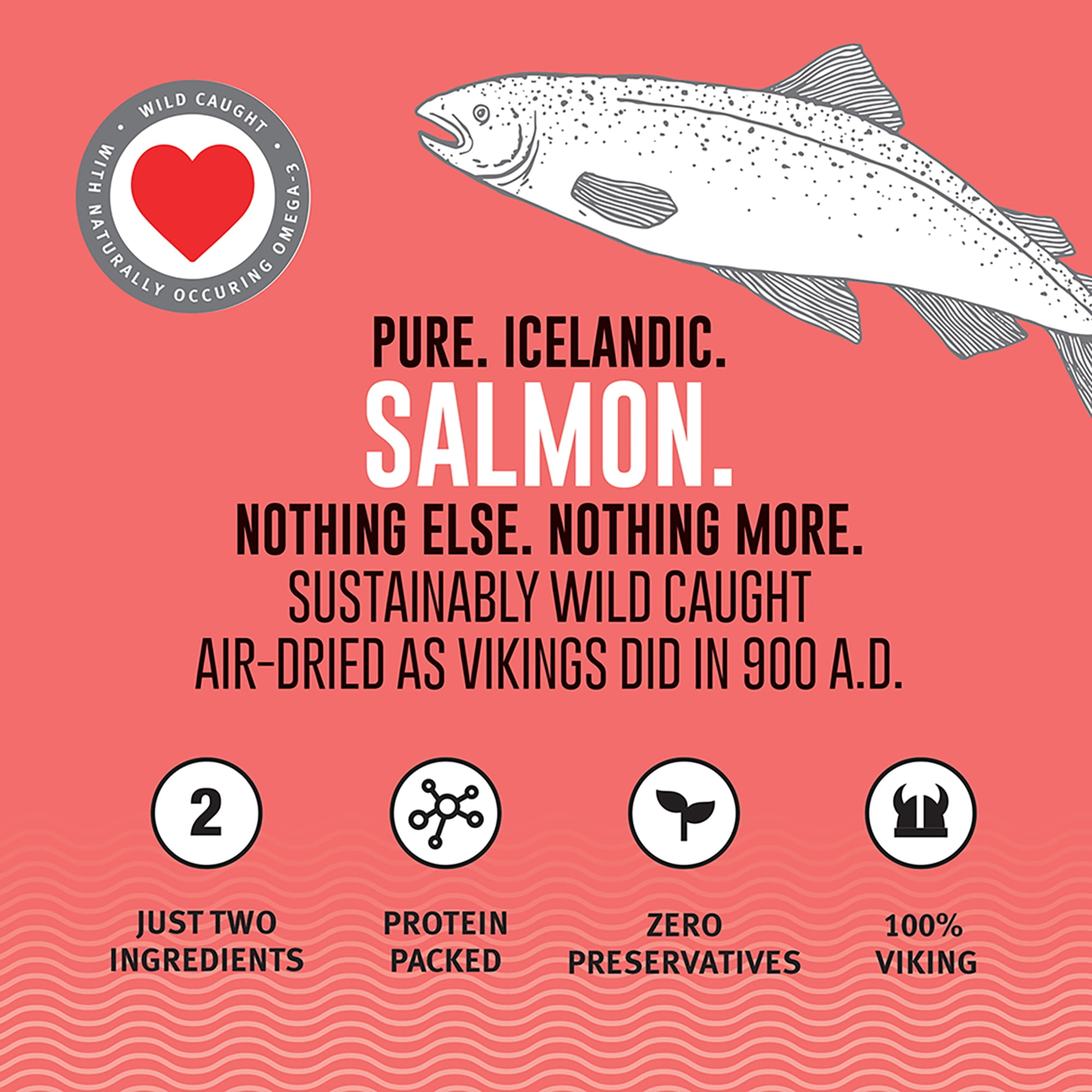 Icelandic+ Mini Fish Chips: Salmon 9oz - Dog Treats, For Training & Small Dogs, 2 Ingredient Air-Dried Crunchy Chips