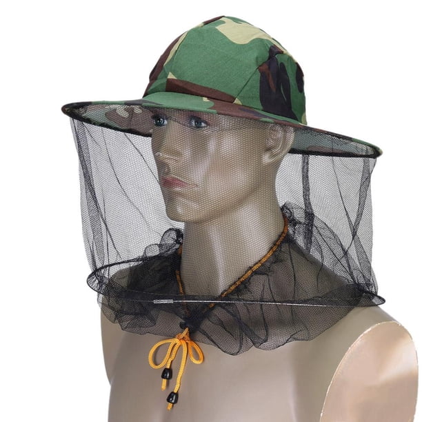 Sombrero de pesca de camuflaje abeja mantener insectos mosquitera prevención gorra malla Ndcxsfigh Nuevos Originales
