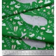 thumbnail image 2 of Soimoi Green polyester Crepe Fabric Cute Animals Kids Print Sewing Fabric Yard 42 Inch Wide, 2 of 3