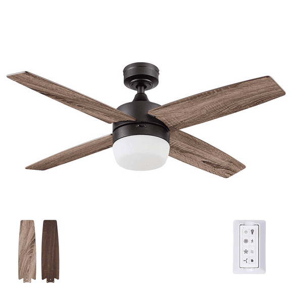 Prominence Home 44" Atlas Espresso Remote Control Ceiling Fan, 4 Blades
