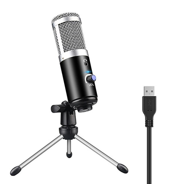 Youkk USB Condenser Microphone With Stand for Laptop Computer Windows Studio Recording Streaming