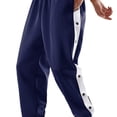 thumbnail image 1 of Bamboohart Men‘s Casual Basketball Pants with High Split & Snap Button - Loose Fit  Polyester  Machine Washable, 1 of 7