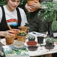 thumbnail image 3 of Minkissy 2Pcs Circular Flowerpot Tray Plastic Red Floor Protection Gardening, 3 of 6