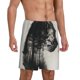 thumbnail image 2 of Balery Double Exposure Cat Forest Pantalones cortos de pijama de punto de algodón para hombre con cinturilla y bolsillos-XX-Large, 2 of 6