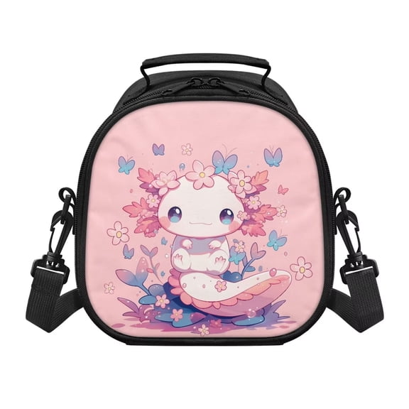 Yuyamidu Cute Axolotl Lunch Box Kids Multifunctional Insulated Lunch Bag Lightweight Thermal Picnic Cool Bags for School Picnic Travel Hiking Camping