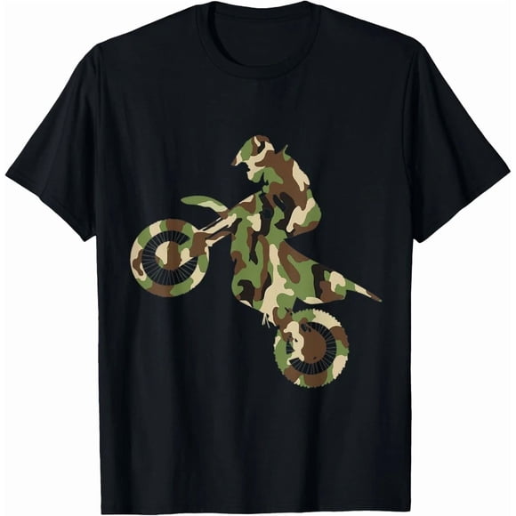 Motocross Dirt Bike Racing Camouflage Sport Athlete Novelty Top Tee,for unisex up to 3XL