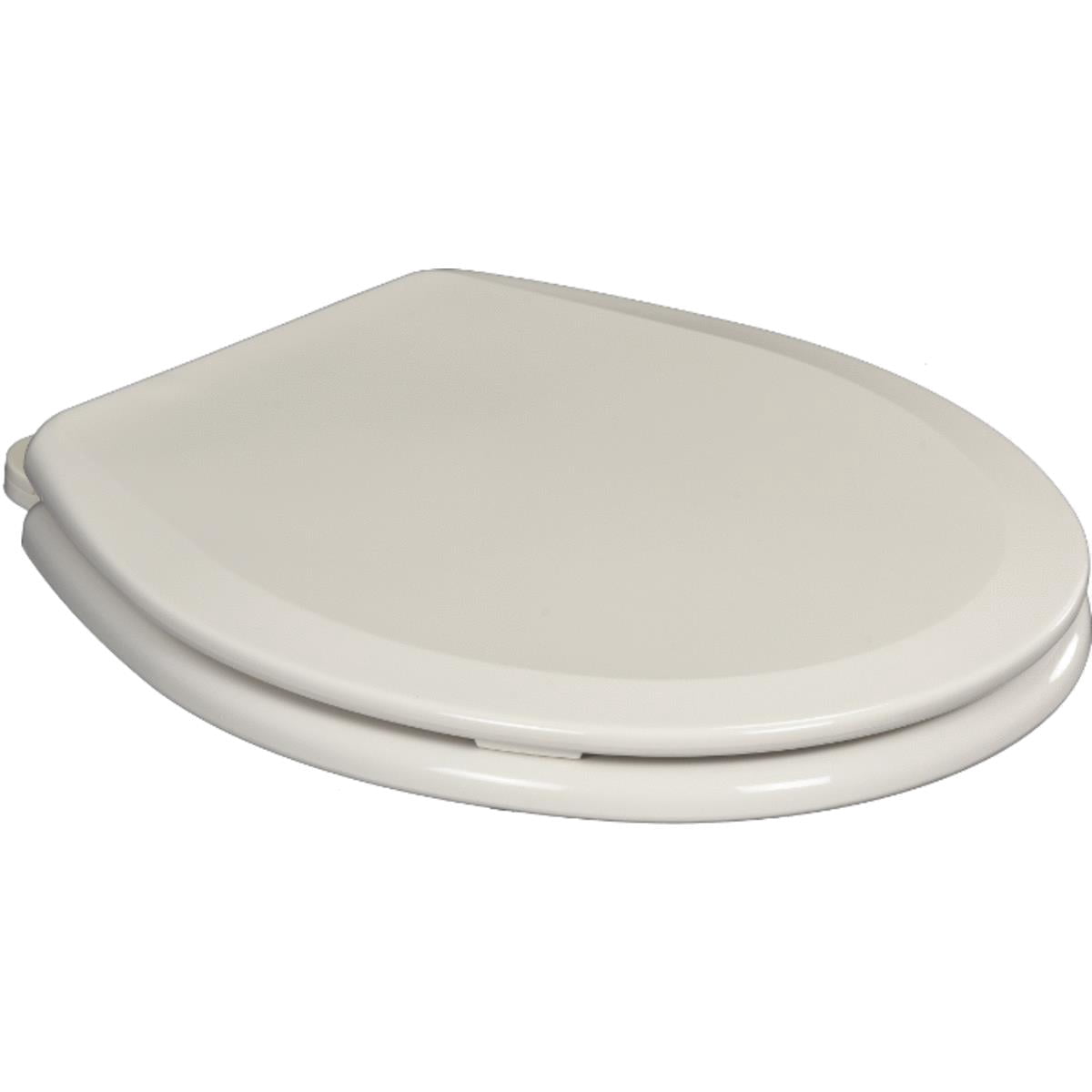 Centoco Round Closed Front White Wood Premium Toilet Seat with Slow Close