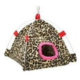 thumbnail image 2 of Lona pájaro colgante jugando tienda para dormir hamaca nido jaula accesorio para mascotas pequeñas loros con cojín leopardo amarillo, 2 of 8