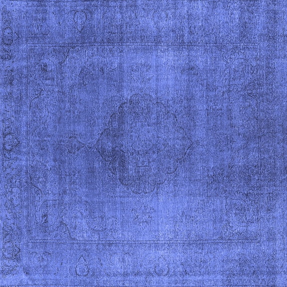 Ahgly Company Indoor Square Oriental Blue Industrial Area Rugs, 3' Square