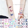 thumbnail image 2 of Tatuaje temporal de mariposa a prueba de agua, pegatina de tatuaje corporal colorida para cara, brazo, pierna, calcomanía alada para fiesta falsa, 2 of 4
