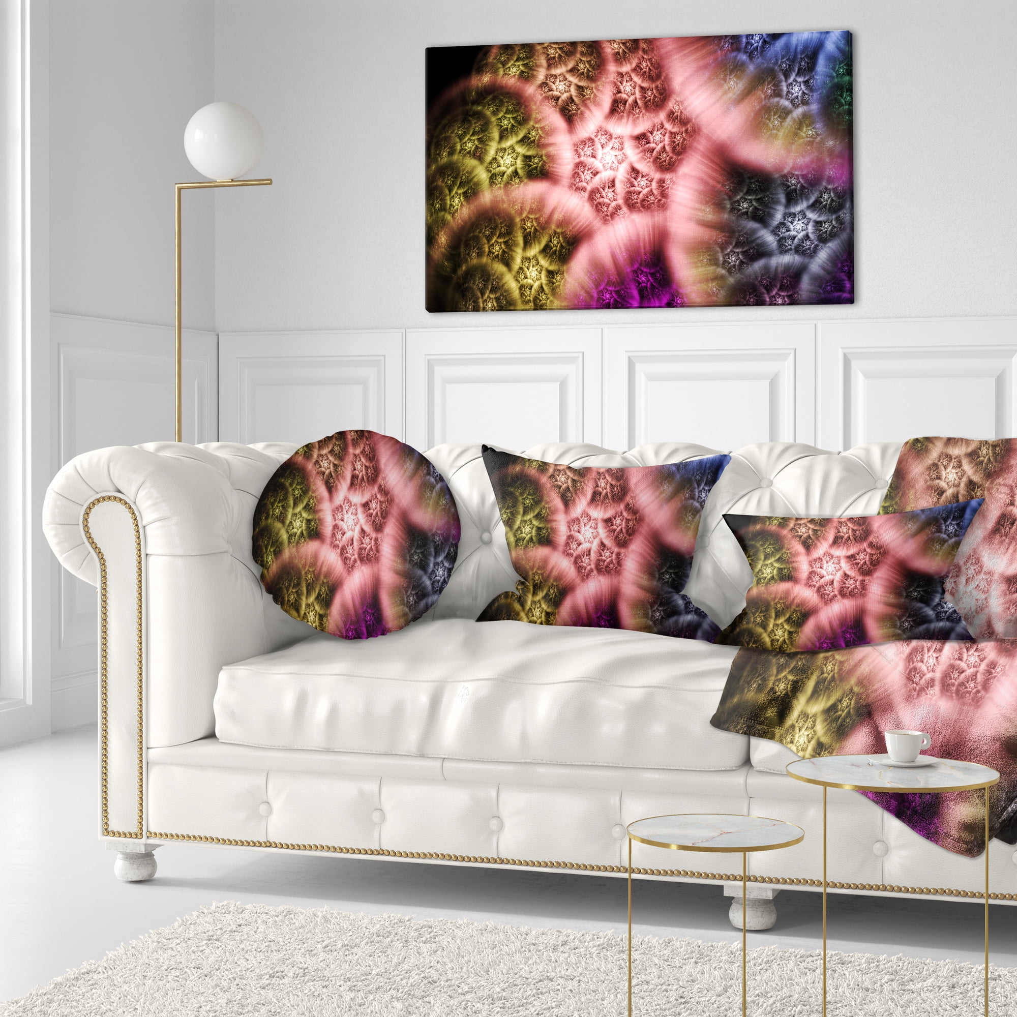Designart Biblical Sky with Multi Color Clouds - Abstract Throw Pillow - 12x20