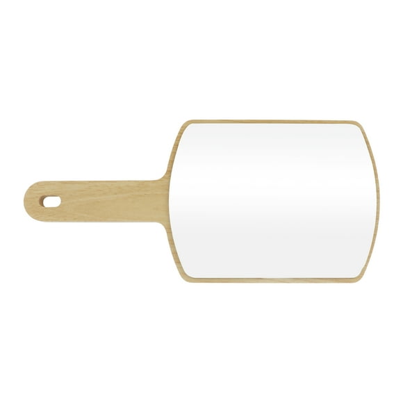 1 Pc Espejo de Mano Grande Cuadrado para Mujeres para Salón de Belleza Vacaciones Color Madera Espejo de Madera Plateado