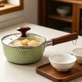 thumbnail image 5 of Yooci Gold Pure Titanium Hammered Saucepan 18x14cm, Healthy Coating-Free Non-Stick Pan with Tempered Glass Lid & Dual Spouts for Ramen, Sauces and Vegetables, 5 of 7