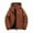 001 Brown, variant on Unisex Solid Color Thick Warm Long Sleeved Hooded Jacket Windproof And Waterproof Full Zipper Outdoor Activity Hiking Coat