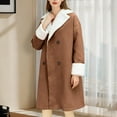 thumbnail image 5 of Niaviben Tweed Coat Pea Coats for Women Wool Coat Long Pea Coat for Women Long Winter Coat Women Womens Jackets Casual Woolen Coats for Women Brown L, 5 of 5