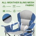 thumbnail image 5 of Portable 38.8 " Width Seat Folding Camping Chair Directors Chair Foldable Chair for Makeup Artist, Sports Event, Craft Show, Supports 500LBS Gray Blue, 5 of 9