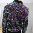 thumbnail image 7 of Women's Sequin Cropped Jackets Long Sleeve Zipper Up Sparkly Daily Party Carnival Christmas Glitter Jacket, 7 of 7