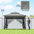 thumbnail image 3 of 11'x11' Pop Up Canopy 2-Tier Soft Top Gazebo w/ Mesh Netting, Dark Grey, 3 of 10