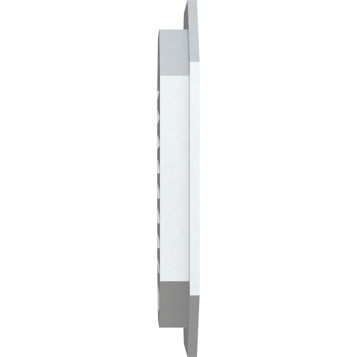 24"W x 28"H Vertical Elongated Octagon (29"W x 33"H Frame Size): Functional, PVC Gable Vent w/ 1" x 4" Flat Trim Frame