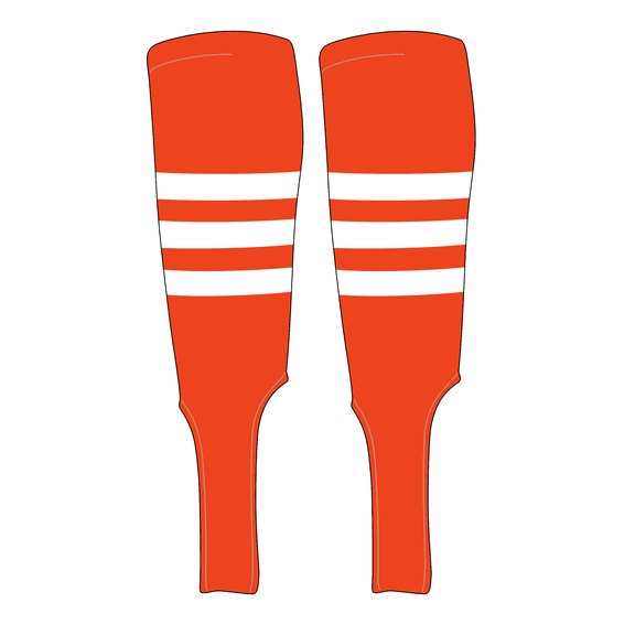 MK Socks Traditional Baseball Stirrups Pattern A-7 Orange, White