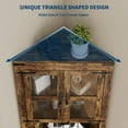 thumbnail image 5 of Farmhouse Corner Cabinet with Lights, Tall Corner Storage Cabinet with Glass Door & Adjustable Shelves, for Living Room, Kitchen, Bathroom, 5 of 7