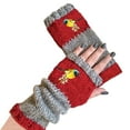 thumbnail image 2 of Winter New Ladies Fingerless Knitted Warm Half Finger Wool Gloves, 2 of 4