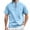 Blue, variant on European Solid Color Button Open Neck Pocket Men's Casual Loose Comfortable Stand Up Collar Business Short Sleeve T-Shirt Men's Loose Fit Casual Fashion Shirt