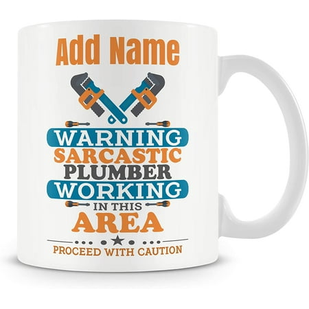 

Novelty Gift for Plumbers - Sarcastic Plumber Proceed with Caution - Personalised Mug