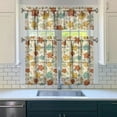 thumbnail image 3 of Fall Kitchen Curtains 36 Inch Short - 3 Panel Set, Autumn Harvest Print, Rod Pocket Window Treatment for Thanksgiving, Farmhouse, Cafe, Living Room - Machine Washable, 3 of 6