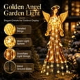 thumbnail image 3 of Clearance! Angel Blessing Magic Fountain - Flowing Snowflake LED Christmas Garden Light, Solar Christmas Yard Stake with Cascading LED Strands, Outdoor Grave Memorial Cemetery Yard Decor, 3 of 7