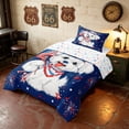 thumbnail image 2 of Manfei Kawaii Dog Twin Comforter Sets, Patriotic Fireworks US Flag Bedding Set, Navy Blue, Colorful Stars Reversible 2-Piece, 1 Comforter and 1 Pillowcase, 2 of 6