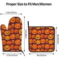 thumbnail image 3 of Halloween Funny Pumpkins Oven Mitts and Pot Holders 2 Pcs Set Oven Glove and Potholder Suitable for Barbecues Baking Cooking Microwave, 3 of 6
