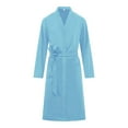 thumbnail image 7 of KyCheLot Mens Bath Robes Vintage Color Block Loose Long Sleeve with Belt over Knee Length Pajamas, 7 of 7