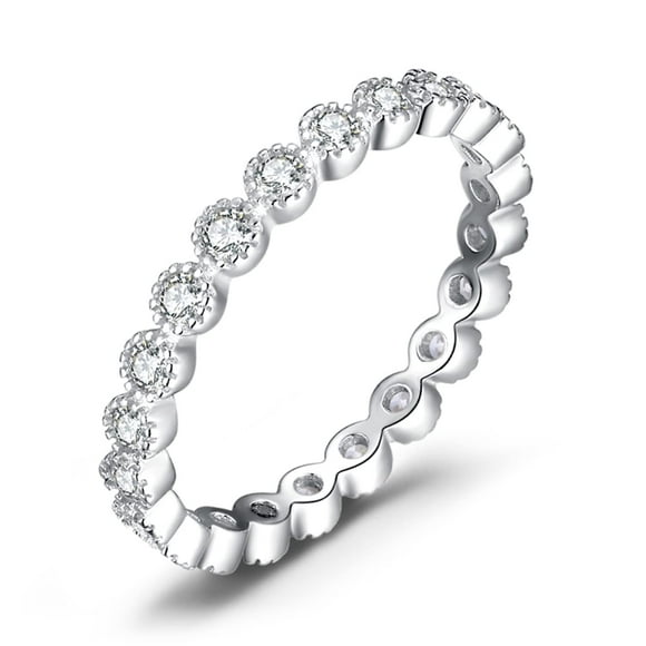 JewelryPalace Bagues de Mariage en Argent Sterling 925 avec Empilement de Zircons Cubiques, Anneaux Infini 12 ct 28 mm, Bague de Promesse Plaquée Or 14K pour Femme, Taille 55