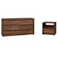 thumbnail image 1 of Ensemble de Chambre 2 Pcs avec Commode et Table de Nuit en Noyer Grand, 1 of 14